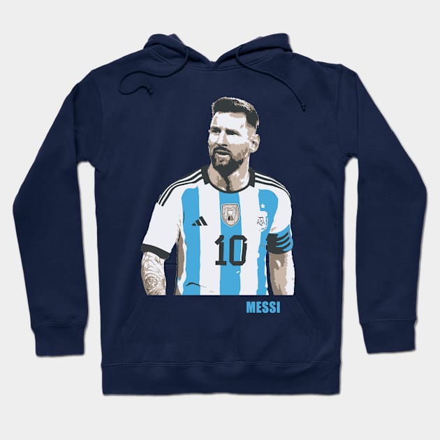 Messi Tribute - Lionel Soccer Player Goat Messi - Ronaldo Soccer Mbappe Messi Argentina Maradona Michael Jordan Inter Miami Ronaldinho Argentina Cristiano Ronaldo - 10 - Barcelona vs real Madrid - World Cup - Mundial de Futbol Hoodie by TributeDesigns